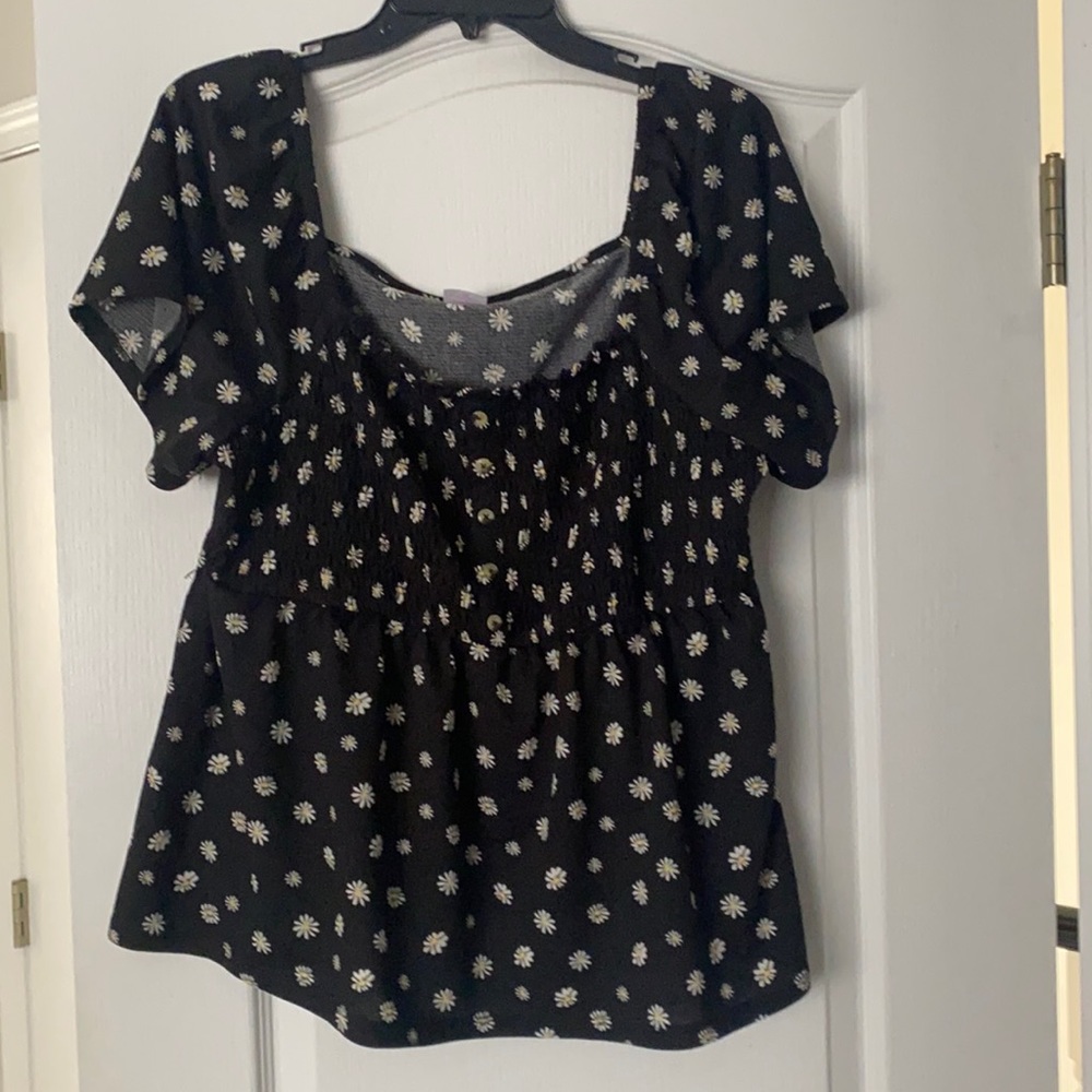 Black empire waist top